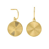 Diamond Cut Starburst Round Drop Earrings