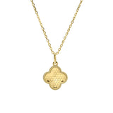 Diamond Cut Sequin Pattern Clover Pendant