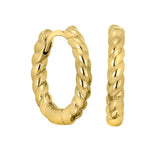 Thin Hoop Earrings with Twisted Design