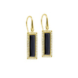 Rectangle Simulated Onyx Stone Earrings