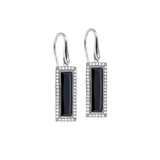 Rectangle Simulated Onyx Stone Earrings