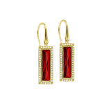 Rectangle Birthstone Drop Earrings - January