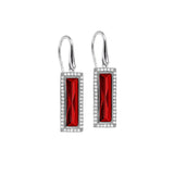Rectangle Birthstone Drop Earrings - January