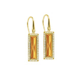 Rectangle Birthstone Drop Earrings - November