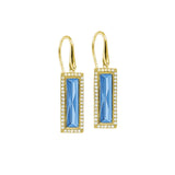 Rectangle Birthstone Drop Earrings - December