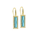 Rectangle Birthstone Drop Earrings - March