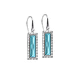 Rectangle Birthstone Drop Earrings - March