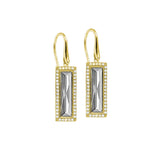 Rectangle Birthstone Drop Earrings - April