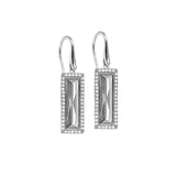Rectangle Birthstone Drop Earrings - April