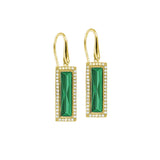 Rectangle Birthstone Drop Earrings - May