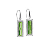 Rectangle Birthstone Drop Earrings - August