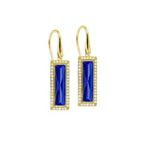 Rectangle Birthstone Drop Earrings - September