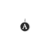 Black Enamel Initial Charm