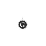 Black Enamel Initial Charm