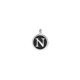 Black Enamel Initial Charm