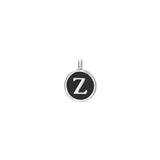 Black Enamel Initial Charm