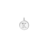 White Enamel Initial Charm