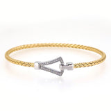Triangle Buckle Basketweave Bracelet