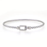Square Buckle Basketweave Bracelet