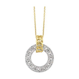 14Kt White Yellow Gold Diamond 1/2Ctw Pendant