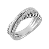Silver White Diamond 1/5Ctw Ring