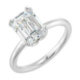 14Kt White Semi Mount For 2Ctw Emerald Cut Center