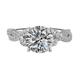 14Kt White Semi Mount 3/8Ctw For 2Ct Round Center