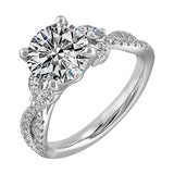 14Kt White Semi Mount 3/8Ctw For 2Ct Round Center