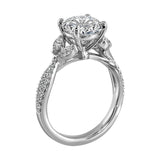 14Kt White Semi Mount 3/8Ctw For 2Ct Round Center