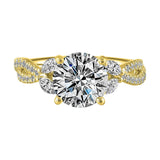 14Kt Yellow Semi Mount 3/8Ctw For 2Ct Round Center