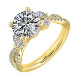 14Kt Yellow Semi Mount 3/8Ctw For 2Ct Round Center