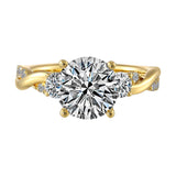 14Kt Yellow Semi Mount 5/8Ctw For 2Ct Round Center