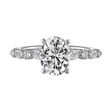 14Kt White Semi Mount 1/3Ctw For 2Ct Oval Center