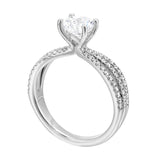 14Kt White Semi Mount 1/3Ctw For 1Ctw Round Center