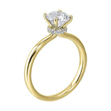 14Kt Yellow Semi Mount 1/10Ctw For 1 1/2Ct Round Center