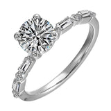 14Kt White Semi Mount 1/5Ctw For 1 1/2Ctw Round Center