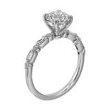 14Kt White Semi Mount 1/5Ctw For 1 1/2Ctw Round Center
