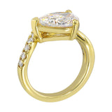 14Kt Yellow Semi Mount 1/2Ctw For 3Ct Pear Center