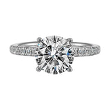 14Kt White Semi Mount 3/8Ctw For 2Ctw Round Center