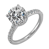 14Kt White Semi Mount 3/8Ctw For 2Ctw Round Center