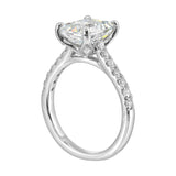 14Kt White Semi Mount 1/2Ctw For 3Ctw Emerald Cut Center