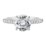 14Kt White Semi Mount 1/2Ctw For 2Ctw Round Center