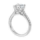 14Kt White Semi Mount 1/2Ctw For 2Ctw Round Center