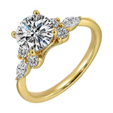 14Kt Yellow Semi Mount 3/8Ctw For 1 1/2Ct Round Center