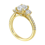 14Kt Yellow Semi Mount 7/8Ctw For 2Ctw Oval Center