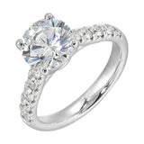 14Kt White Semi Mount 1/2Ctw For 2Ctw Round Center