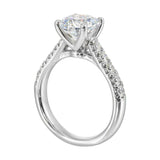 14Kt White Semi Mount 1/2Ctw For 2Ctw Round Center