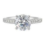 14Kt White Semi Mount 1/2Ctw For 2Ctw Round Center