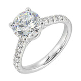 14Kt White Semi Mount 1/2Ctw For 2Ctw Round Center