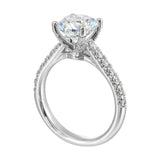 14Kt White Semi Mount 1/2Ctw For 2Ctw Round Center
